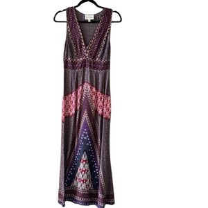 Sabine Sz S Sleeveless Bohemian Maxi Dress Imperial Waist Hippie